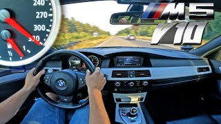 BMW M5 V10 E61 Touring is FASTER than its 330kmh SPEEDO [upl. by Sualokcin]