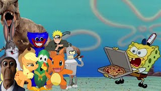 Everyone trying to get a pizza from Spongebob  EPIC Mo4aLka Bob Compilation [upl. by Opalina665]