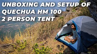 Decathlon Quechua CAMPING TENT MH100  2 PERSON  GREY On the top of MalyagiriUnboxing and setup [upl. by Longwood]