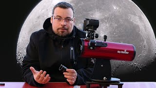 Attach amp Focus a Dslr with a Newtonian Telescope Skywatcher Heritage 100400 [upl. by Ennayllek964]