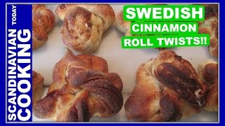 Kanelbullar  Swedish Cinnamon Roll Twists  Kanelsnurror [upl. by Ellezig543]