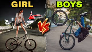 BATTLE OF THE GENDERS  Cycle Stunt Challenge [upl. by Fitzgerald126]