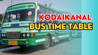 Kodaikanal Latest Bus Timetable I Palani to kodaikanal bus I Dindigul to kodaikanal bus timing [upl. by Otrebmal]