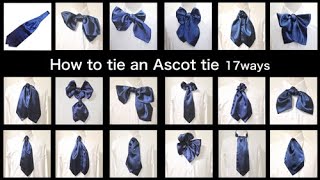 How to tie an Ascot tie scarf 17 ways Summary version cravat plastron lavalliere [upl. by Nnaeinahpets310]