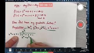 Mod p Irreducibility Test Example Quartic Polynomial is Irreducible over the Rationals ℚ [upl. by Strephonn]