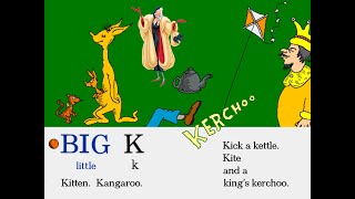 Letter K  Kitten 🐱 Kangaroo 🦘 Kicking 🦵🏻 a Kettle Kite 🪁 and a King 🤴🏻 quotKERCHOO 🤧quot [upl. by Merci]