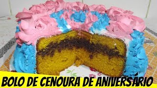 BOLO DE CENOURA COM RECHEIO DE CHOCOLATE PARA BOLO DE ANIVERSÁRIO MAIS FÁCIL DO MUNDO [upl. by Ynabla]