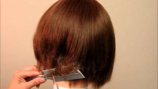 How to Cut womens Girls Hair ALine Bob Undercut Bob  Combpal Scissor Over Comb Guide Video 4 [upl. by Woodruff403]