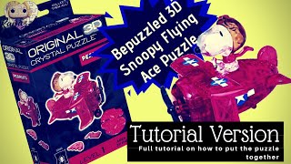 Bepuzzled 3D Crystal Puzzle Snoopy Flying Ace Tutorial Version [upl. by Beltran247]