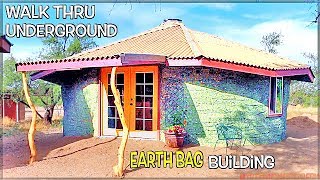 Walkthrough Tour 2Story MusArt Studio  Underground Earthbag Building  Weekly Peek Ep94 [upl. by Lorie]