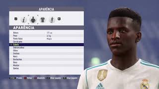 FIFA 18  TUTORIAL FACE Vinícius júnior Real Madrid Pro Clubs [upl. by Ahsiket]