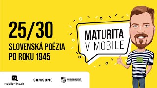 Maturita v Mobile  2530 SLOVENSKÁ POÉZIA PO ROKU 1945 [upl. by Kassia485]