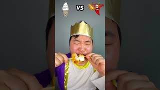 Spicy Sauce vs Yogurt sauce Emoji food Challenge  Cheese Powder Hotdog Mukbang Funny Video shorts [upl. by Kilian547]