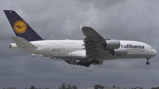 Lufthansa A380 Bumpy Landing in Miami [upl. by Ahsirpac]