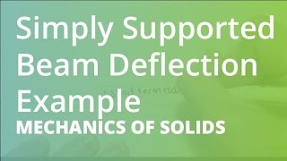 Simply Supported Beam Deflection Example  Mechanics of Solids [upl. by Ennaillek161]