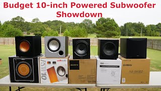 Budget Amazon 10inch Subwoofer Showdown Polk Klipsch Elac Yamaha Sony [upl. by Rambert]