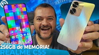 REALME C55  Ter 8GB de RAM e 256GB de Memória É O SUFICIENTE Análise  Review [upl. by Juditha]