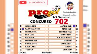 🔴✅💰Progol Media Semana 702🍀📊⚽🏆🔴 [upl. by Delores]