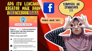 APA ITU LENCANA KREATOR NAIK DAUN DI FACEBOOK DAN APA SAJA SYARATNYA INI PENJELASANNYA‼️creator [upl. by Rudyard]