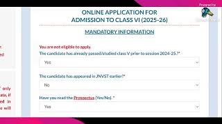 NAVODAYA VIDYALAYA SAMITI CLASS VI ADMISSION STARTED [upl. by Tteve]