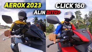 YAMAHA Aerox 155 V2 2023 VS HONDA CLICK 160  SPECS PRICE FEATURES [upl. by Atteloc498]