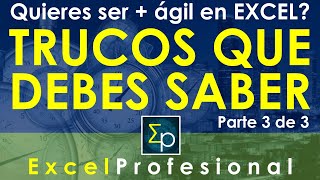 Trucos de excel con el teclado  Utiliza excel sin mouse  Parte 3 de 3  Excelprofesional [upl. by Laris]