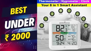 Best Digital HygrometerHumidity Meter and Thermometer with Clock under 2000  Unboxing and Setup [upl. by Arny]