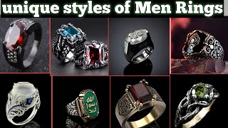 New Expensive Silver and Gold Men Rings design  Unique rings stone collection 2023 [upl. by Watkins]