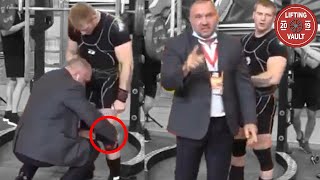 Lifter Gets Caught Wearing Wraps Under Knee Sleeves [upl. by Eckart]