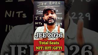 JEE 2026 Total SEATS in IITs NITs amp IIITs for BTech✅ jee2026 jeemains jee iit nit [upl. by Ainahpets186]