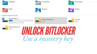 UNLOCK BITLOCKER WINDOWS 1110EASY STEP [upl. by Esorlatsyrc]