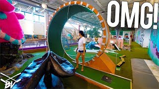 THE CRAZIEST MINI GOLF COURSE IN THE WORLD  DOUBLE HOLE IN ONE AND INSANE HOLES [upl. by Anilrac]