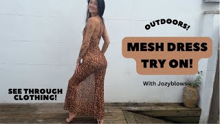 4K MESH DRESS TRY ON See through clothing try on haul amp review [upl. by Lessirg]