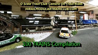 Model Railroad O Scale Train Club 100 Trains Compilation 5 HD Cameras on trains amp around layout [upl. by Demah263]