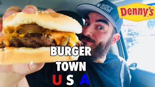 DENNYS BURGER TOWN USA AMERICAS DINER CHEESEBURGER [upl. by Carbo92]