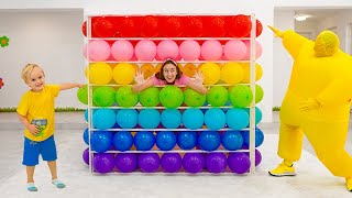 Chris and Mom Balloons Cube Challenge and other funny stories for kids [upl. by Abbie905]