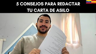 CONSEJOS para REDACTAR tu CARTA de ASILO en ESPAÑA 🇪🇸📄  Documento de exposición de motivos [upl. by Anoval]