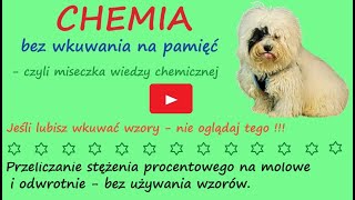 Przeliczanie stężenia procentowego na molowe i odwrotnie bez używania wzorów [upl. by Grayce]