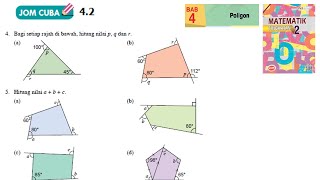 KSSM Matematik Tingkatan 2 Bab 4 poligon jom cuba 42 no4 no5 buku teks form2 [upl. by Consolata347]