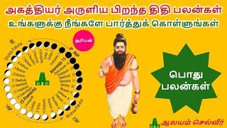 அகத்தியர் அருளிய பிறந்த திதி பலன்கள்  Thithi in Tamil  Thithi Palan Lyrics [upl. by Hudgens]