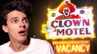 TRAPPED IN A HAUNTED CLOWN MOTEL FOR 24 HOURS [upl. by Crandell]