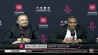 Russell Westbrook Cracks Jokes At Houston Rockets Intro Press Conference [upl. by Nerita]