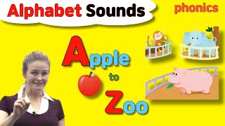 Letter Sounds  Alphabet A to Z  Pronunciation  Phonics for Kids [upl. by Anihsat]