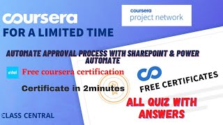 Automate Approval Process with SharePoint amp Power AutomateAll Quiz Answerscourseraexcelanswers [upl. by Walden]