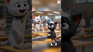 Cat black and white cartoon talkingtom cat catvideos funny aicat catlovers animation [upl. by Hetti74]