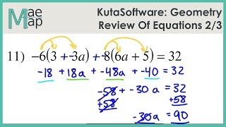 KutaSoftware Geometry Review Of Equations Part 2 [upl. by Suisyola290]