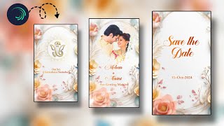 How to make wedding invitation video editing in mobile  wedding invitation video editing app [upl. by Eellehs]