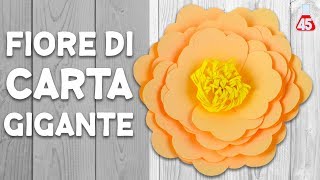 DIY FIORE DI CARTA GIGANTE  DECORAZIONE FAI DA TE [upl. by Nahgaem966]