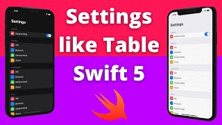 Settings like TableView in Swift 5 Xcode 12 Swift 5 2020  iOS Development [upl. by Mahon298]