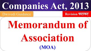 MOA Memorandum of Association memorandum of association in companies act company law bcom mba [upl. by Sakmar]